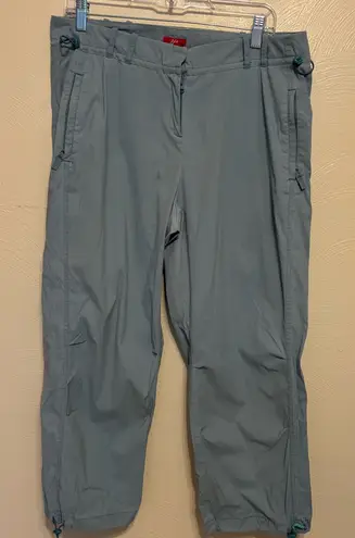 J.Jill Stretch Drawstring Crop Pants 14 | Lightweight Nylon Travel Capri Gray