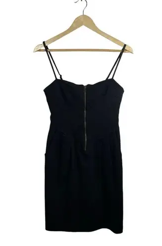 Aryn K Bodycon Corset Sleeveless Zipper Mini Dress in Black Size M