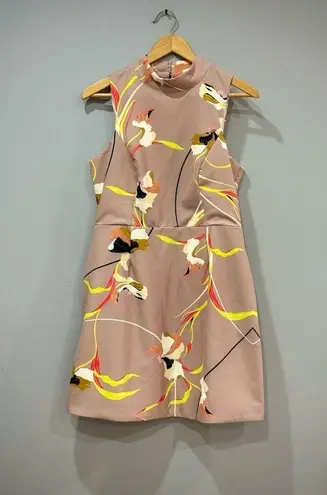 Shilla Tan Floral Dress Size L EUC
