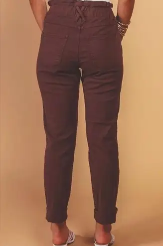 Pistola Paperbag Waist Pants Ankle Length Black Cherry Size Small NWT