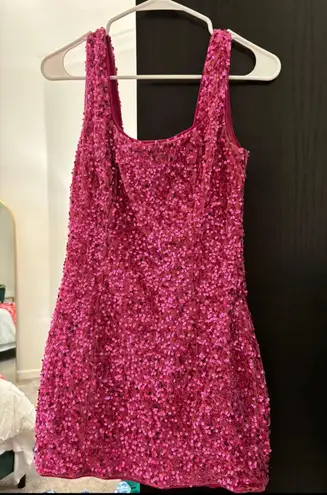 Storia Pink Sequin Mini Dress