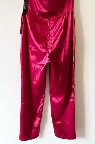 Trixxi Red Satin Tube Top Jumpsuit