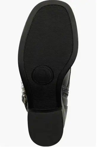 Karl Lagerfeld Black Leather Pearl Dottie Lace-Up Ankle Boots Heels Booties