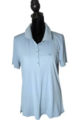 G/FORE Womens Tech Nylon Ribbed Golf Polo Size M Blue Performance Activewear Blue Size M