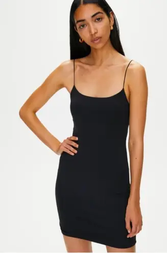 Aritzia  Wilfred Free Black Tiny Tie Back Spaghetti Strap Mini Bodycon Dress - Image 1