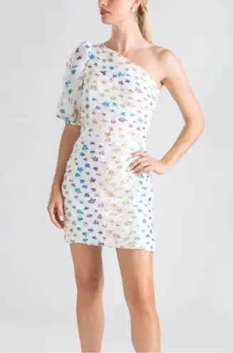 Shoshanna NWT Star Ronnie Ruched Puff-Sleeve Mini Dress Size 2 Cocktail Party