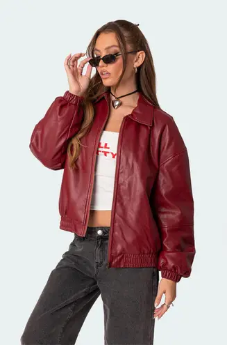 Edikted NWOT Halley Faux Leather Bomber Jacket