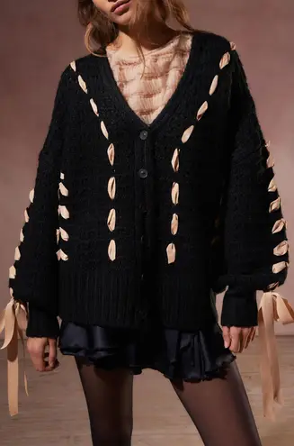 【未開封】ANDMARY Sheer ribbon cardigan Black 未開封】ANDMARY Sheer ribbon cardigan Black andmary Sheer