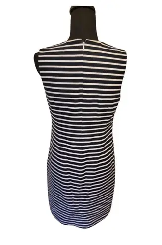 J.Crew NAVY Blue White Striped Embellished Sheath Short Casual Dress 