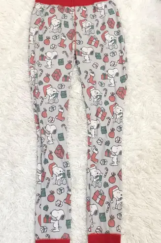 Munki Munki Peanuts Snoopy Christmas Pajama Pants Leggings Grey medium