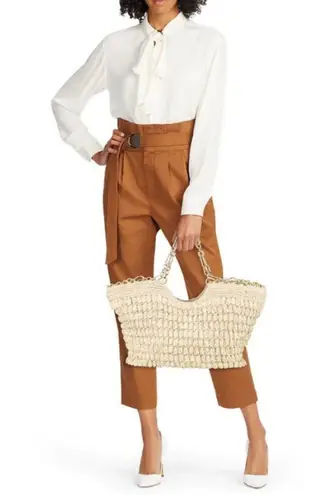 Cult Gaia ππ Naima Tote Bag Woven Raffia ~ Off White NWT