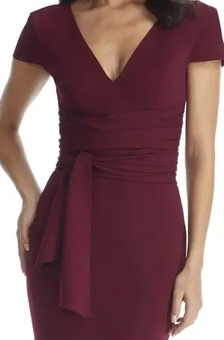 Dress the Population  Dana Dress Bodycon Sheath Burgundy Cocktail Sz Med New