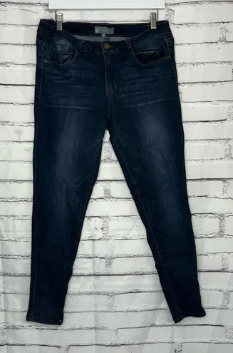 Wit & Wisdom Democracy Mid Rise Skinny Jeans Women’s Dark Indigo 12 Faded Hem Blue