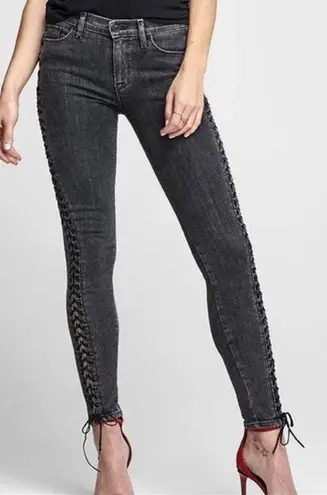 Hudson Jeans Raven Lace Up Skinny Jeans