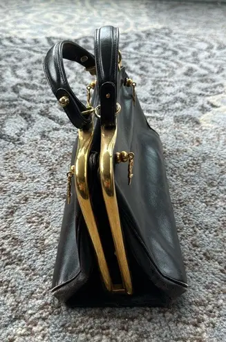 Vintage Roberta di Camerino Leather Doctor Handbag Black