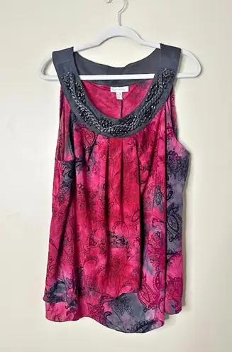 Dress Barn Size 3X Vintage Velvet Burnout Top Witchy Whimsigoth Fairygrunge Y2K Red