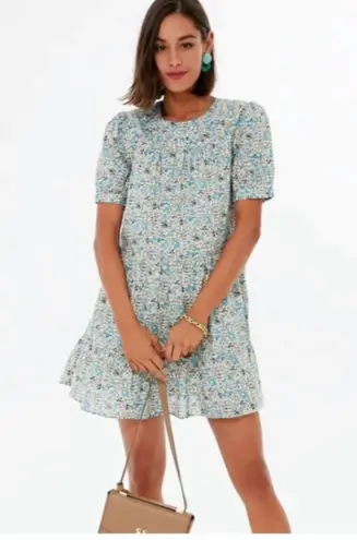 Tuckernuck Hyacinth House Quinn Blue Floral Mini Dress 100% Cotton Size XS