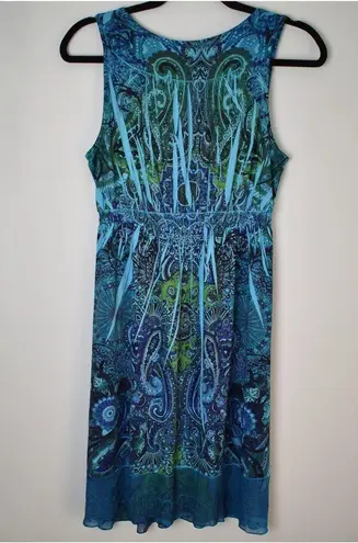 Apt. 9 Casual blue paisley design stretchy sleeveless beach/sundress by  sz small