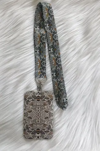 Bee, mushroom, flower and bird lanyard with Id/ card holder Multi