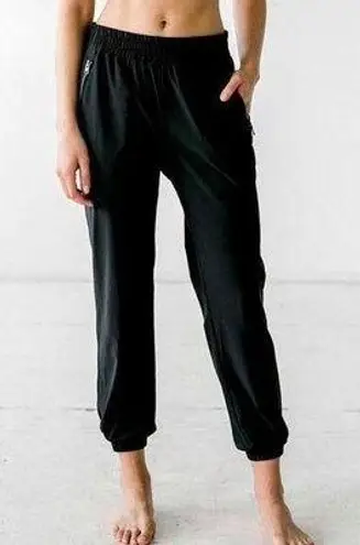 DYI NEW XS Weekend Joggers Pants Black Zip Pull-On Lightweight Stretch Comfort
