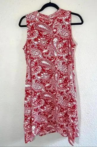 Simply Noelle Red and White Paisley Print Dress Size S/M