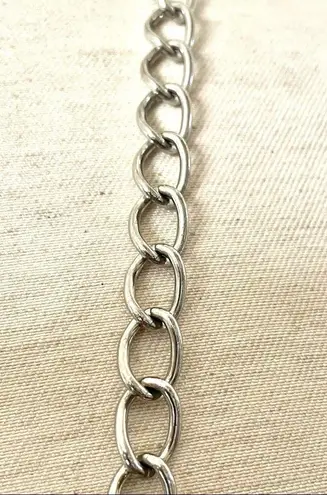 Long silver chain statement necklace