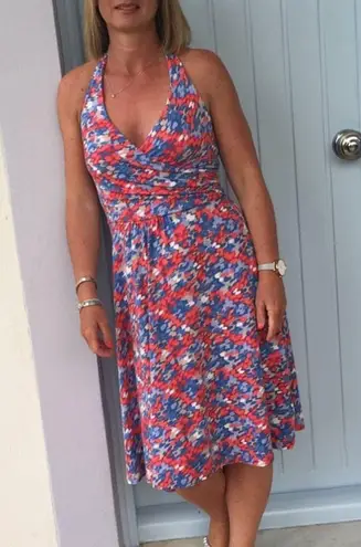 Boden St. Lucia Halter Dress Red White Blue Multi Patriotic Knee Summer Sun 4