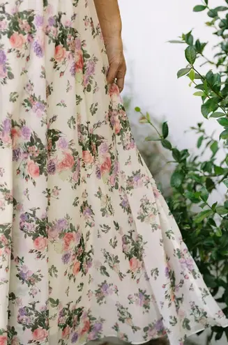 Lucy Paris High Waisted Floral Circle Maxi Skirt