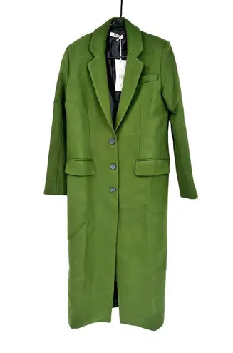 Thakoon Runway Dark Green Single Breasted Wool Long Maxi Coat Size Medium NWT