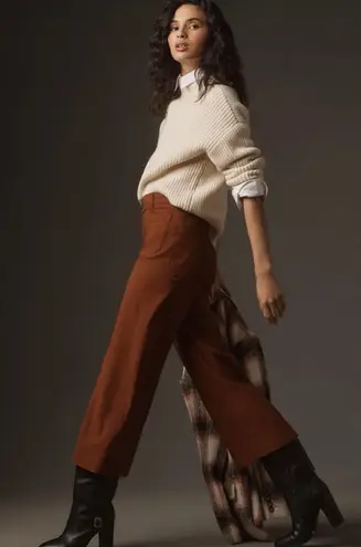 Maeve Anthropologie The Colette Cropped Wide-Leg Pants