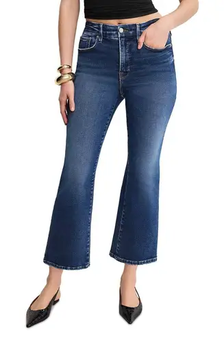 Good American  Good Legs Crop Mini Boot Indigo Size 6/28 NWT!!