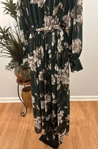 MiSC Elevated Basics Women Cap Long Sleeve V Neck Dress SM Belted Elastic Waist