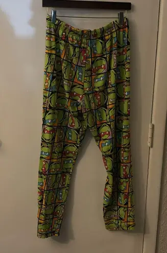 TMNT Teenage Mutant Ninja Turtles Elastic Waist Drawstring Pajamas Green Unisex Size M