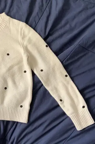 Banana Republic Ivory Sweater with Black Dots