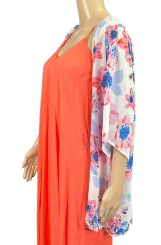 Boutique Womens Kimono Wrap Shrug Shawl Sheer Floral Print Lightweight Small