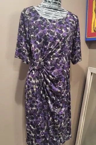 Connected Apparel Purple Patterned Dress