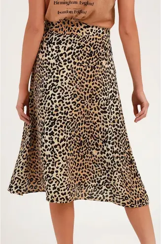 Faithfull the Brand Valois Brown Leopard Print Midi Wrap Skirt 4