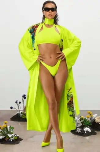 Ivy Park Adidas X Beyonce Satin Robe M Solar Yellow All Gender Printed Graphic