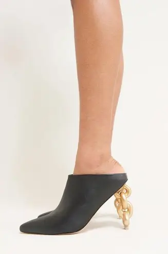 Cult Gaia ππ Nila Mule Leather Chain Heel ~ Black 39 New without Box