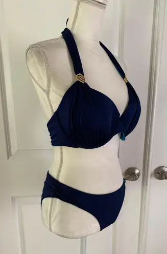 a.Che 2 pieces winslet hampton blue bikini swimsuit set Size L