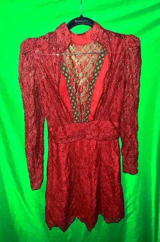 Saylor Celia Elegant Burgundy Lace Dress size XS