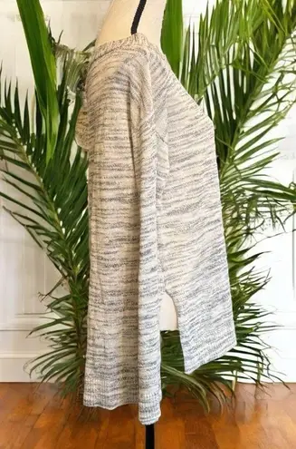 Michael Stars Black Marbled One-Shoulder Tunic Sweater - Size L - Linen Blend