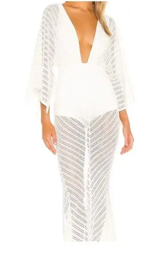 Michael Costello x Revolve Serinda White Bodysuit Maxi Dress Size XS