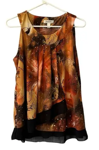 Dress Barn Woman Pleated Sleeveless Blouse Size Petite PL Wedding Guest Office