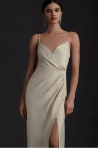 BHLDN Freya Satin Charmeuse Bridesmaid Dress in Champagne Sz 2 NWT Anthropologie