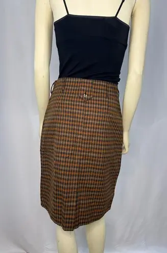 Vintage JJ. Fargo plaid high waisted wide belt looped skirt size 9