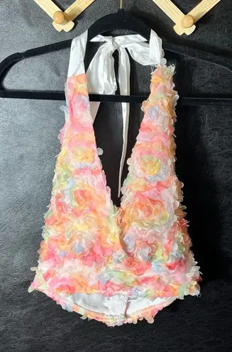 Cloud Ten Rainbow Flower Crop Top Size Small