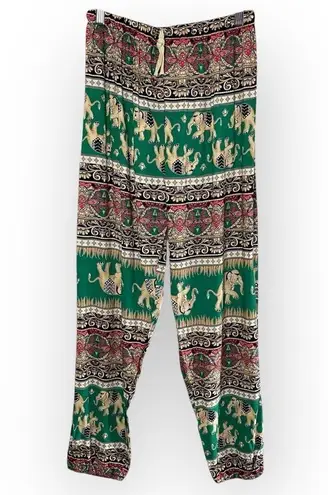NWT Boho Elephant Print Lightweight Joggers Pink Size undefined