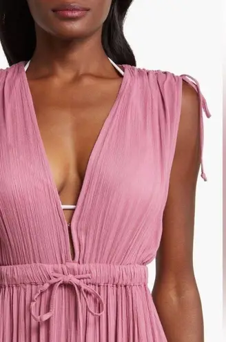 Elan Ruched Tiered Cover Up Maxi Dress X-Small PINK VIOLET 