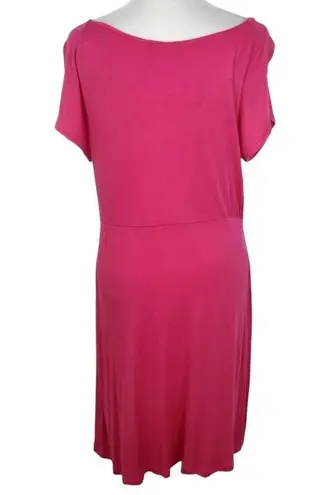 cha cha vente Hot Pink Draped Knit Dress NWT Size XL Fuchsia Wedding Guest Dress